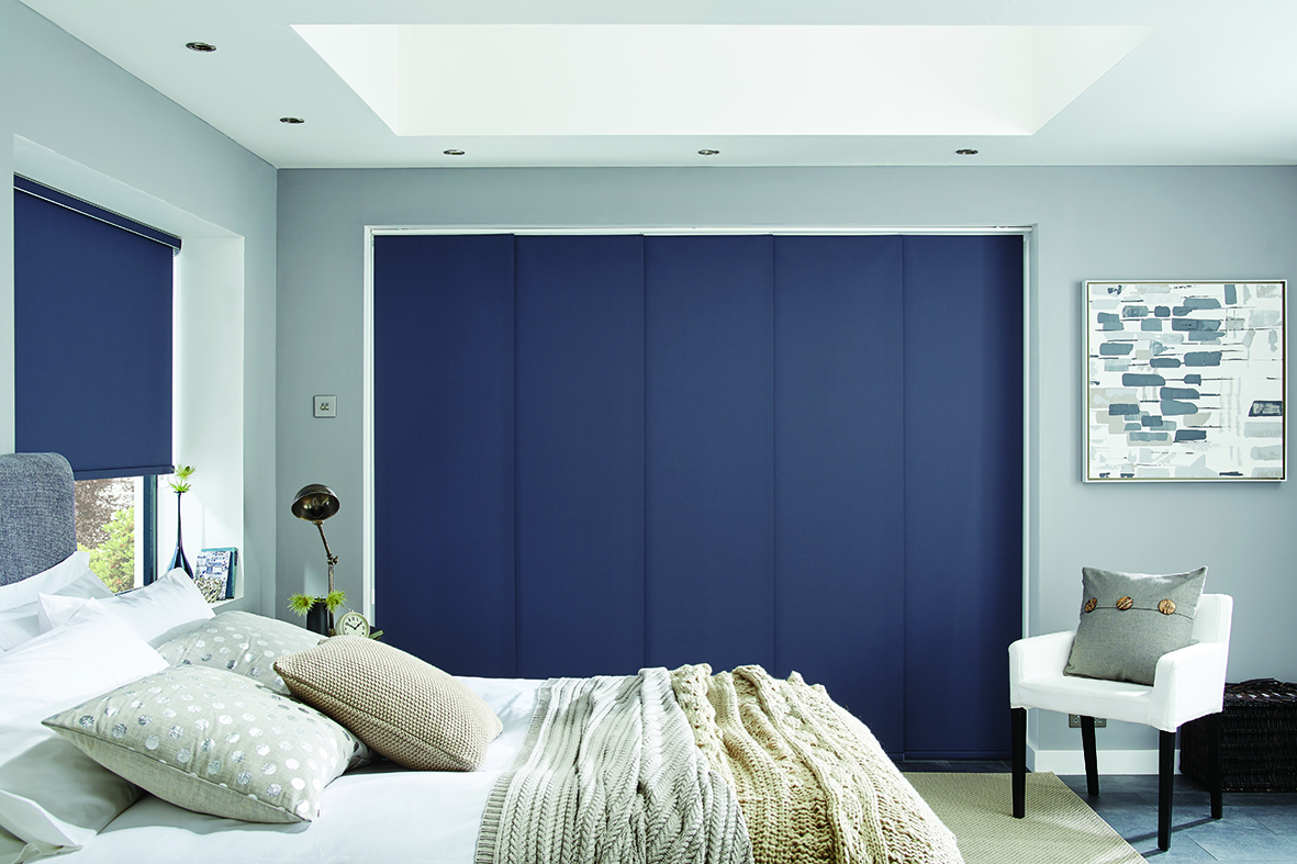 Panel Glide Blinds in Bedroom