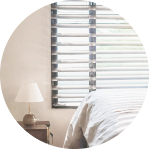 Bedroom with Interior Blinds
