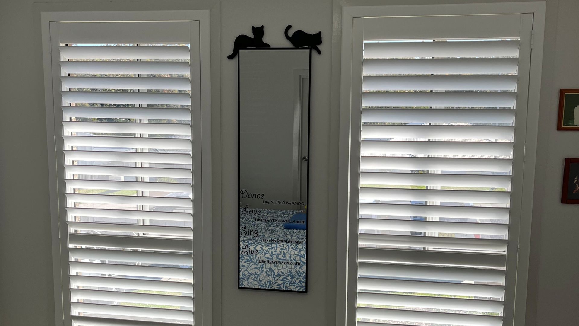 White Plantation Shutters for a Bedroom